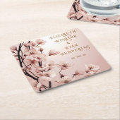 愛の花々»結婚式招待状 スクエアペーパーコースター (アングル)