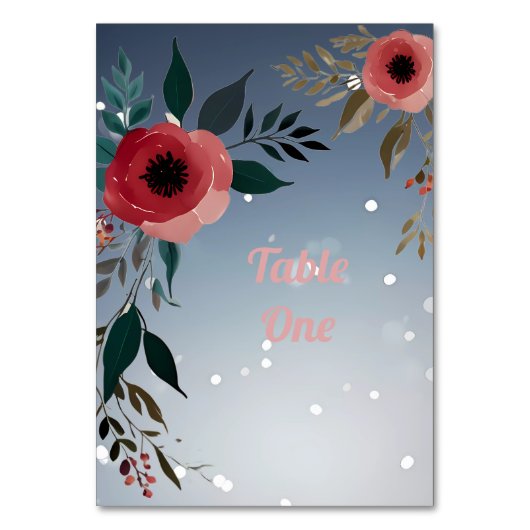 愛の花々»結婚式招待状 テーブルナンバー (裏面)