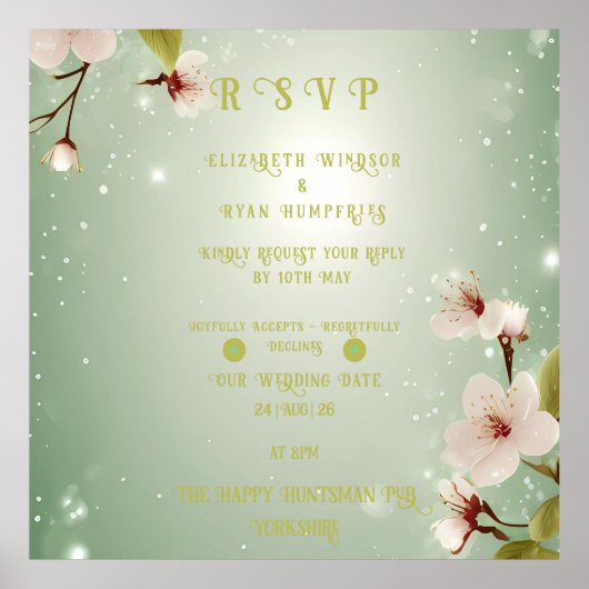 愛の花々»結婚式招待状 ポスター (正面)