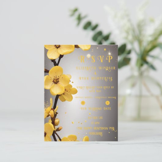 愛の花々»結婚式招待状 ポストカード (スタンド正面)