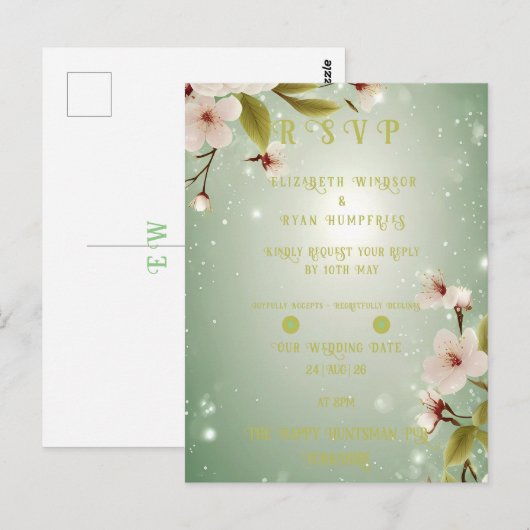 愛の花々»結婚式招待状 ポストカード (正面/裏面)