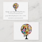 愛の花の木の魔法の森の結婚輪 エンクロージャーカード (正面/裏面)