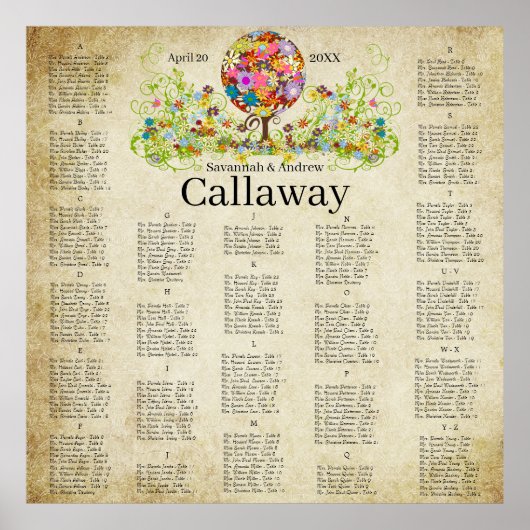 愛の花の木の魔法の森の結婚輪 ポスター (正面)