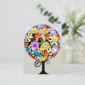 愛の花の木の魔法の森の結婚輪 案内ポストカード (スタンド正面)