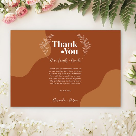 愛の花シンプル抽象芸術離れありがとう サンキューカード