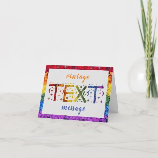 愛の花ヴィンテージ文字メッセージグリーティングカード カード (正面)