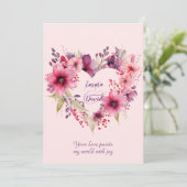 愛の花咲き | 花 | オーダーメイド ネーム & テキスト シーズンカード (スタンド正面)