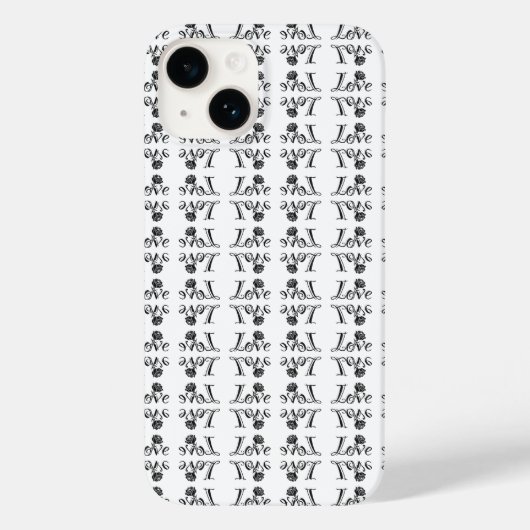 愛の花咲くタイポグラフィー:バラがデザインされた文字 Case-Mate iPhoneケース (裏面)