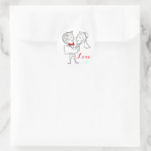 愛の花嫁結婚と花婿の赤、黒と白 ラウンドシール (バッグ)