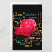 愛の花束：心のこもった表現 便箋 (正面/裏面)