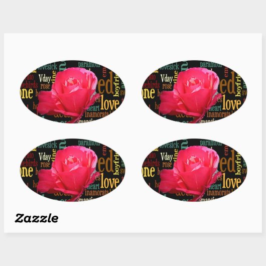 愛の花束:心のこもった表現 楕円形シール (シート)