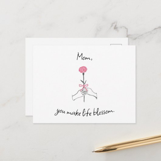 愛の花開き – ママ葉書 ポストカード (正面/裏面インサイチュ)