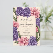 愛の花開：エレガントフローラ結婚式招待状 (スタンド正面)