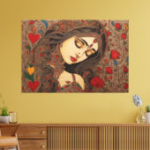 愛の花：マドフバニのキャンバスのプリント キャンバスプリント (インサイチュ (リビング))