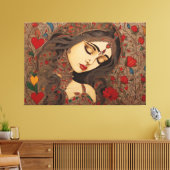 愛の花：マドフバニのキャンバスのプリント キャンバスプリント (インサイチュ (リビング))