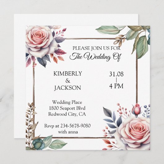 愛の花 招待状 (正面/裏面)