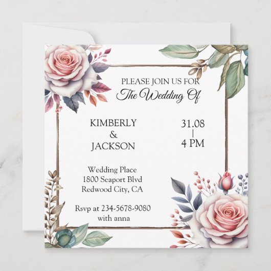 愛の花 招待状 (正面)