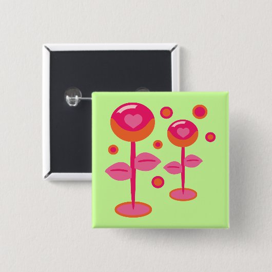 愛の花 缶バッジ (正面&裏面)