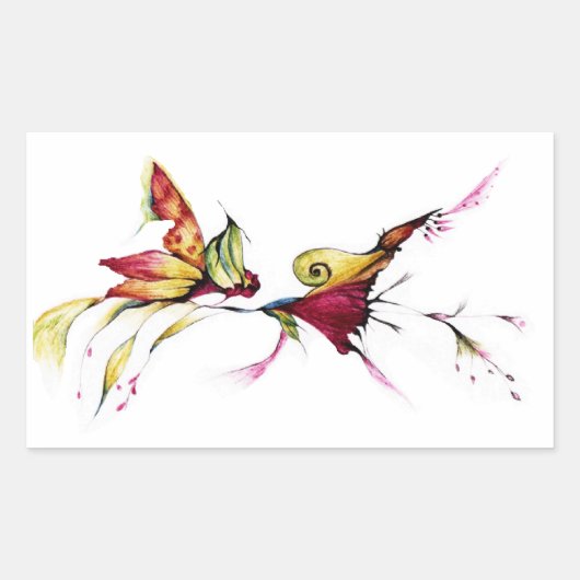 愛の花 長方形シール (正面)