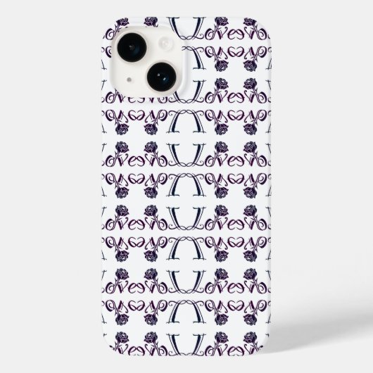 愛の芸術：文字とエレガント咲くバラ Case-Mate iPhoneケース (裏面)