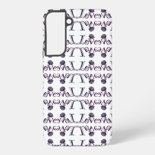 愛の芸術:文字とエレガント咲くバラ SAMSUNG GALAXY S22+ケース