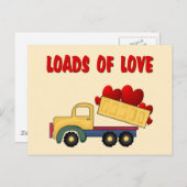 愛の荷を積んだバレンタインデートラック シーズンポストカード (正面/裏面)