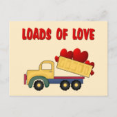 愛の荷を積んだバレンタインデートラック シーズンポストカード (正面)