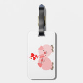 愛の荷物タグのかわいい漫画の豚 ラゲッジタグ (裏面縦)