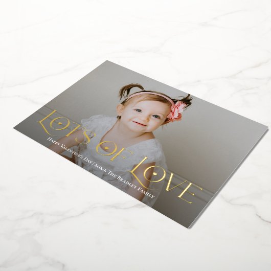 愛の葉の多いバレンタインデーのカード 箔シーズンカード (回転した状態)