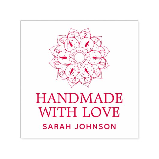 愛の蓮の花で手作りパーソナライズされた セルフインキングスタンプ (デザイン)