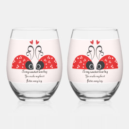 愛の虫 ステムなしワイングラス