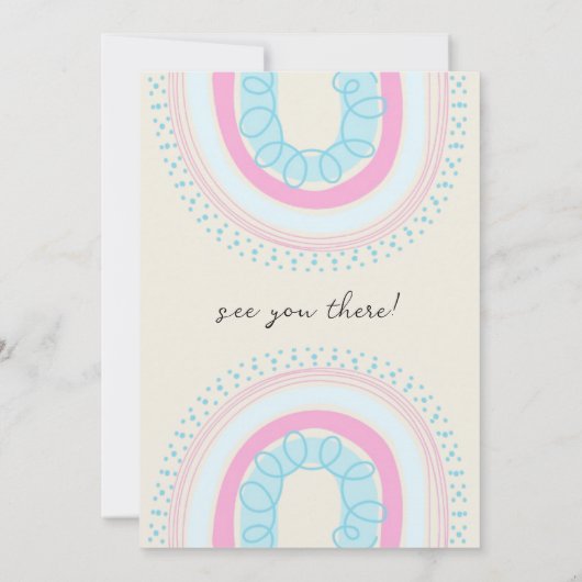 愛の虹の赤ちゃんシャワーが浴びるボウ|過去記事 招待状 (裏面)