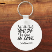 愛の行動 – 1コリント16:14 感動的 キーホルダー (裏面)