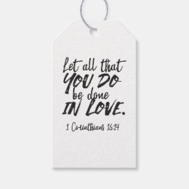 愛の行動 – 1コリント16:14 感動的 ギフトタグ