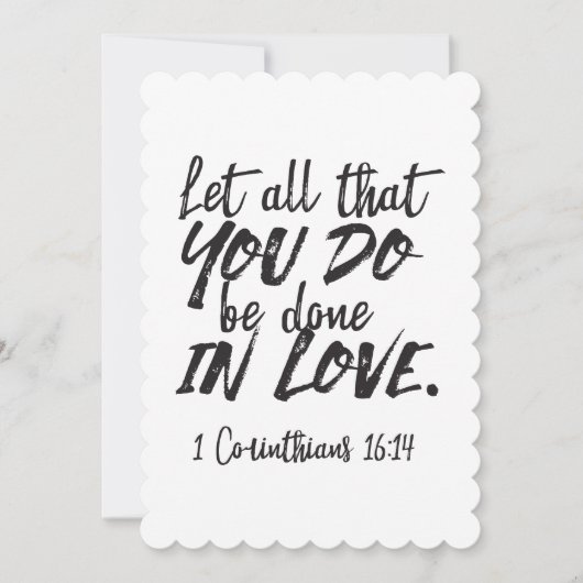 愛の行動 – 1コリント16:14 感動的 シーズンカード (正面)