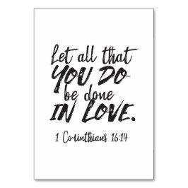 愛の行動 – 1コリント16:14 感動的 テーブルナンバー