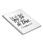 愛の行動 – 1コリント16:14 感動的 ノートブック (右側)