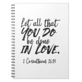 愛の行動 – 1コリント16:14 感動的 ノートブック (正面)