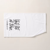 愛の行動 – 1コリント16:14 感動的 ハンドタオル (ハンドタオル)