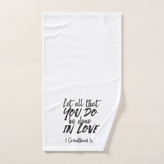 愛の行動 – 1コリント16:14 感動的 ハンドタオル (ハンドタオル)