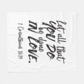 愛の行動 – 1コリント16:14 感動的 フリースブランケット (正面(横))