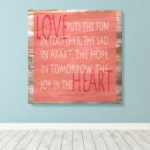 愛の表現詩の素朴なサインウォールキャンバス キャンバスプリント (インサイチュ (ウッドフロア))