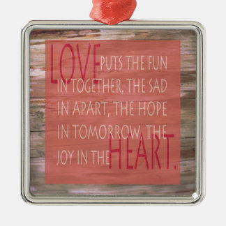 愛の表現詩の素朴な木のサインオーナメント メタルオーナメント