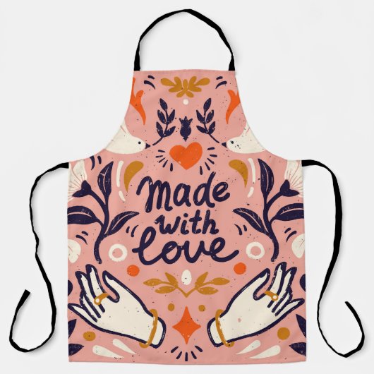愛の要素：ヴィンテージピンクの構成。 エプロン (正面)