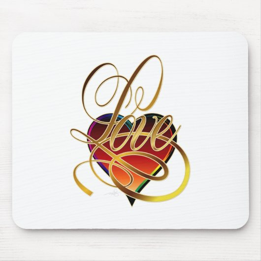 愛の言葉とハート マウスパッド (正面)