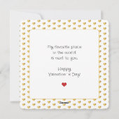 愛の言葉を綴ったゴールドハート ミニマル フラット カード (裏面)