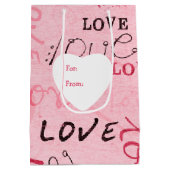 愛の言葉バレンタパーソナライズされたイン ミディアムペーパーバッグ (裏面)