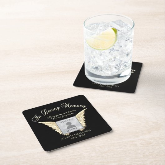 愛の記念写真 スクエアペーパーコースター (インサイチュ)