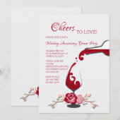 愛の記念日ディナーパーティー 招待状 (正面/裏面)