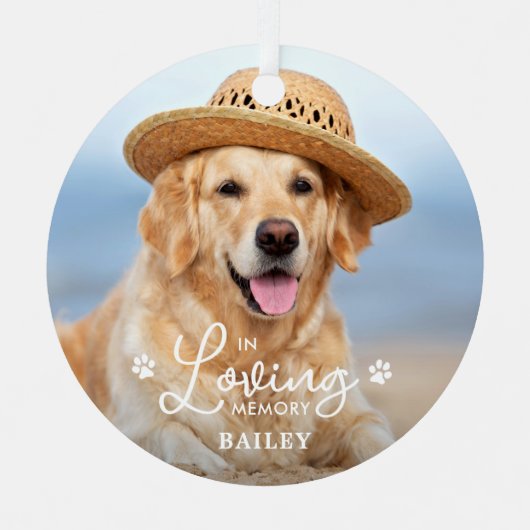 愛の記憶でペットカスタムメモリアルドッグ2写真 メタルオーナメント (正面)